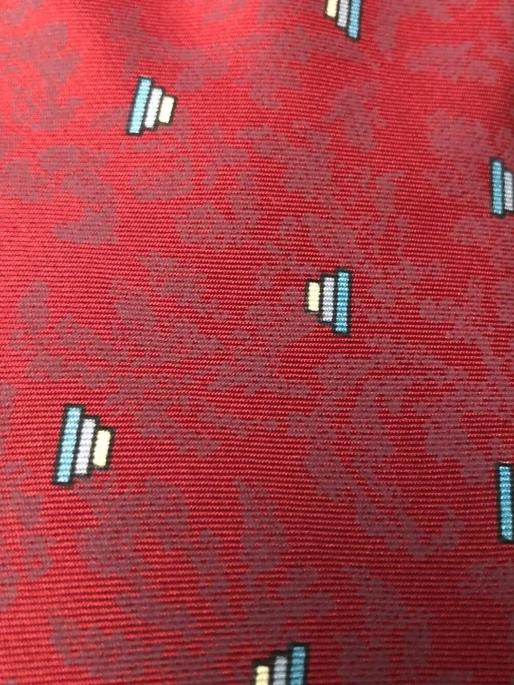 Givenchy Monsieur Silk Tie Red Geometric Pattern Made in Italy